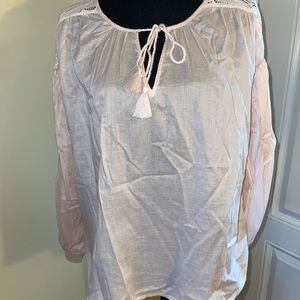 NWT Woman’s Light Pink Embroidered Boho Blouse
